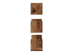 Estantes de pared 3 uds madera ingeniería envejecida 58x18x18cm