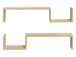 Estantes de pared 2 uds madera de ingeniería roble 100x15x20 cm