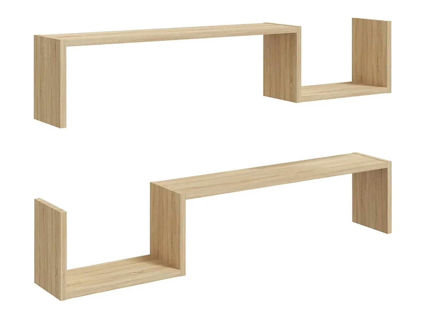 Estantes de pared 2 uds madera de ingeniería roble 100x15x20 cm