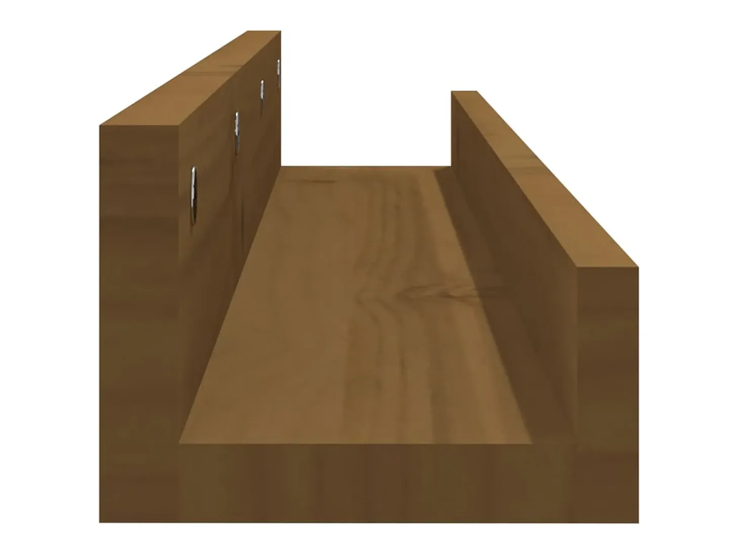 Estantes de pared 2 uds Marrón miel 80x12x9cm Madera maciza de pino