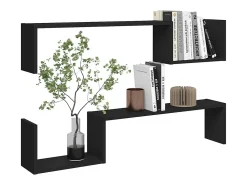 Estantes de pared 2 uds madera contrachapada negro 100x15x20 cm