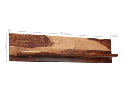 Estantes de pared 2 uds madera maciza de acacia 118x26x20 cm