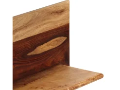 Estantes de pared 2 uds madera maciza de acacia 118x26x20 cm