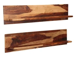 Estantes de pared 2 uds madera maciza de acacia 118x26x20 cm