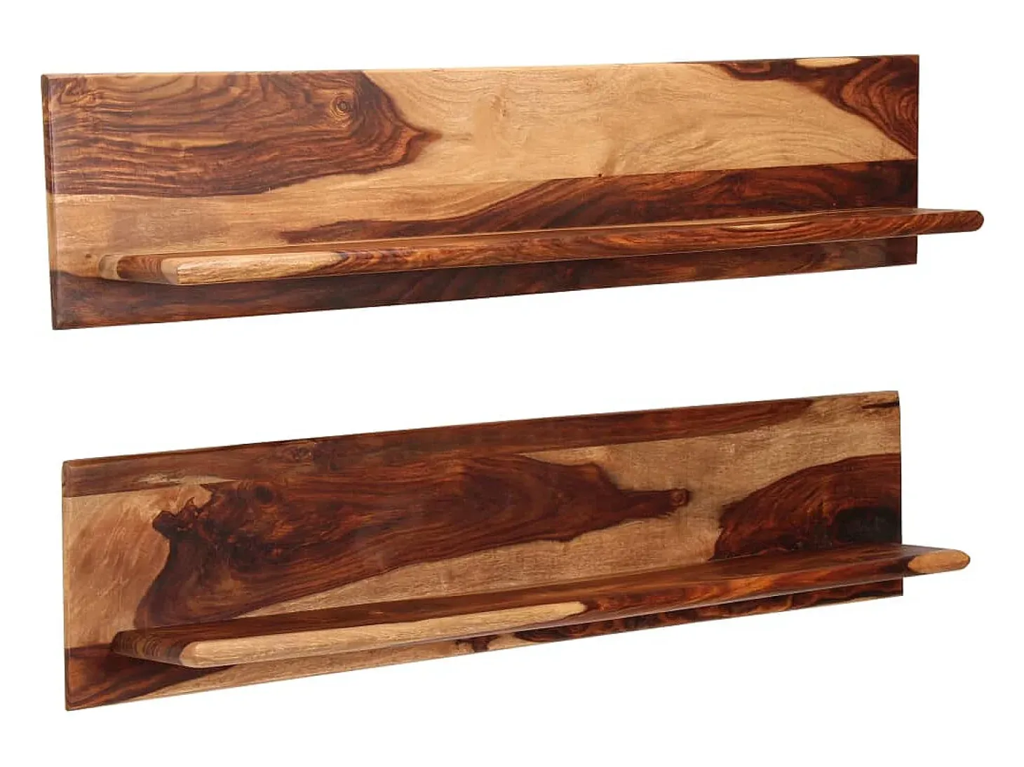 Estantes de pared 2 uds madera maciza de acacia 118x26x20 cm