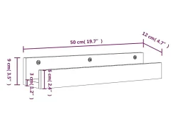 Estantes de pared 2 uds madera de pino marrón miel 50x12x9 cm