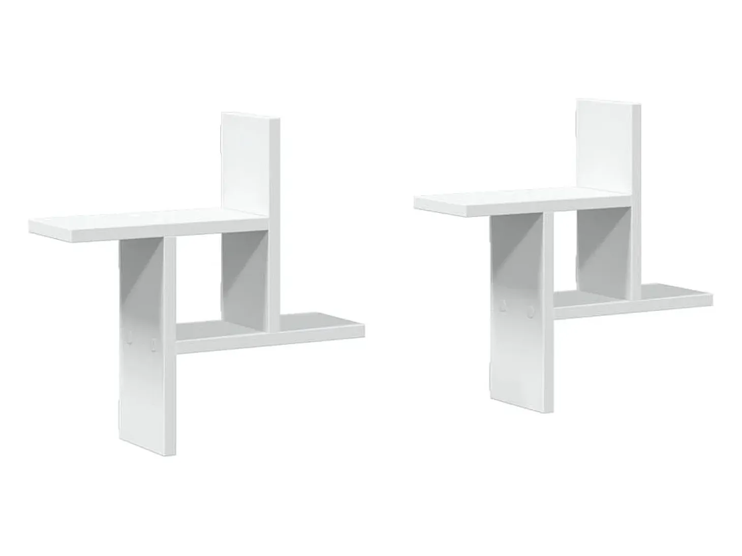 Estantes de pared 2 uds madera contrachapada blanco 38x12x38 cm