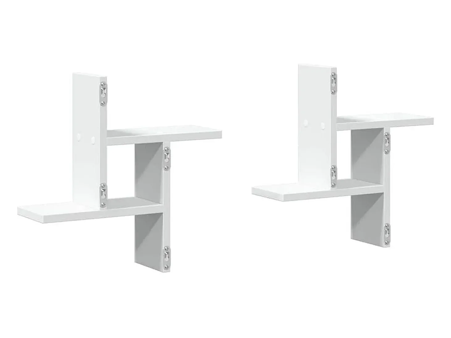 Estantes de pared 2 uds madera contrachapada blanco 38x12x38 cm