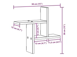 Estantes de pared 2 uds madera contrachapada blanco 38x12x38 cm