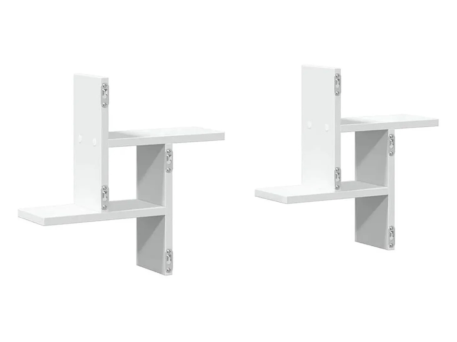 Estantes de pared 2 uds madera contrachapada blanco 38x12x38 cm