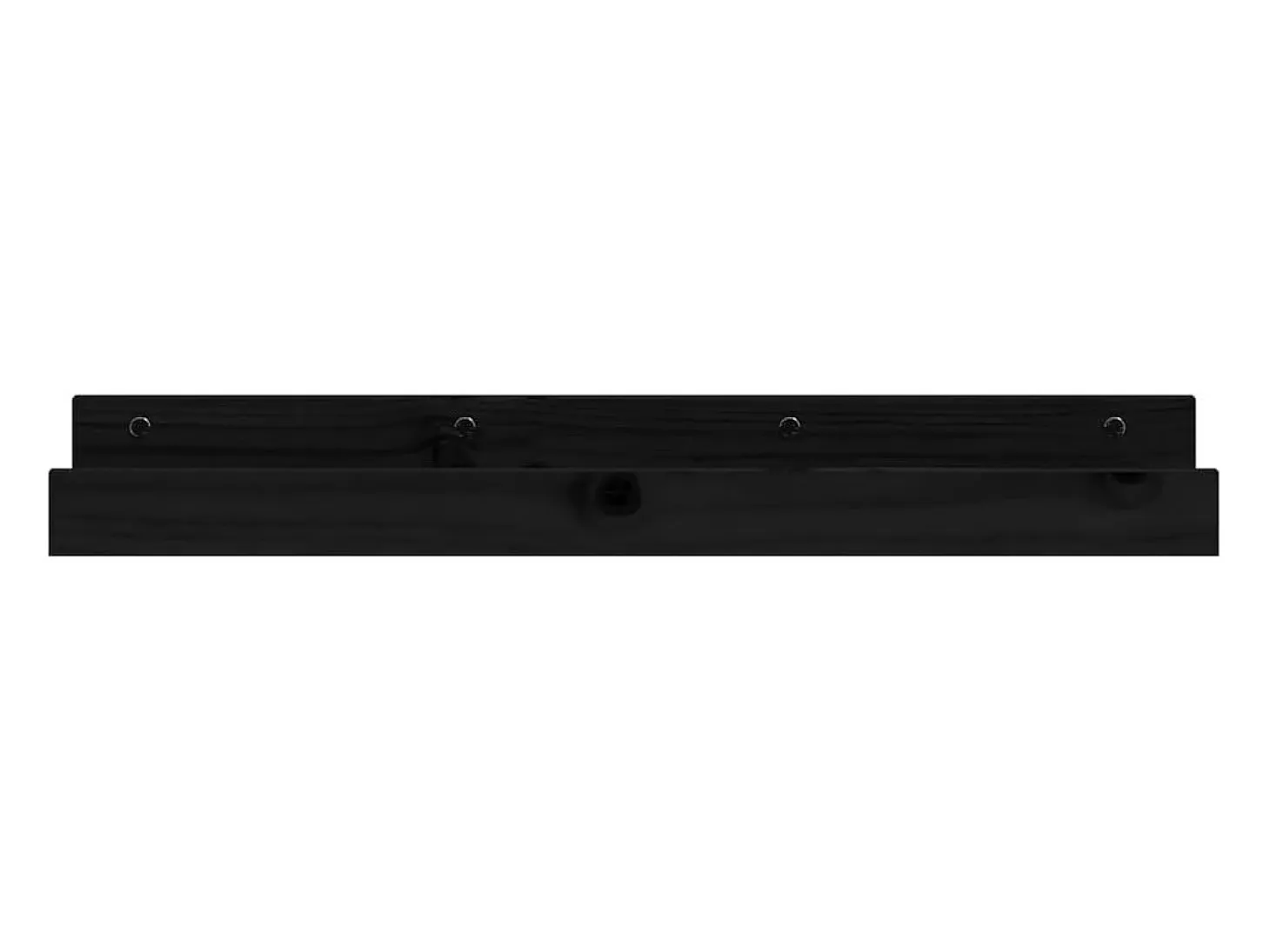 Estantes de pared 2 uds Negro 80x12x9 cm Madera maciza de pino