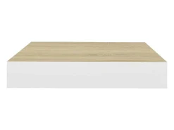 Estantes de pared 2 uds Roble y blanco 23x23,5x3,8 cm MDF