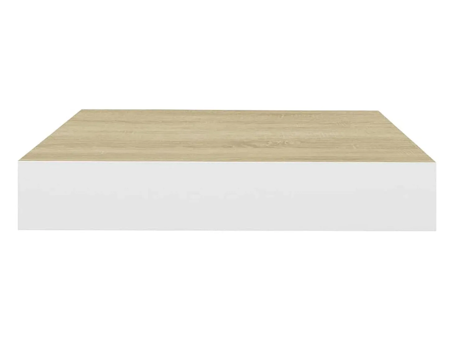 Estantes de pared 2 uds Roble y blanco 23x23,5x3,8 cm MDF