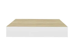 Estantes de pared 2 uds Roble y blanco 23x23,5x3,8 cm MDF