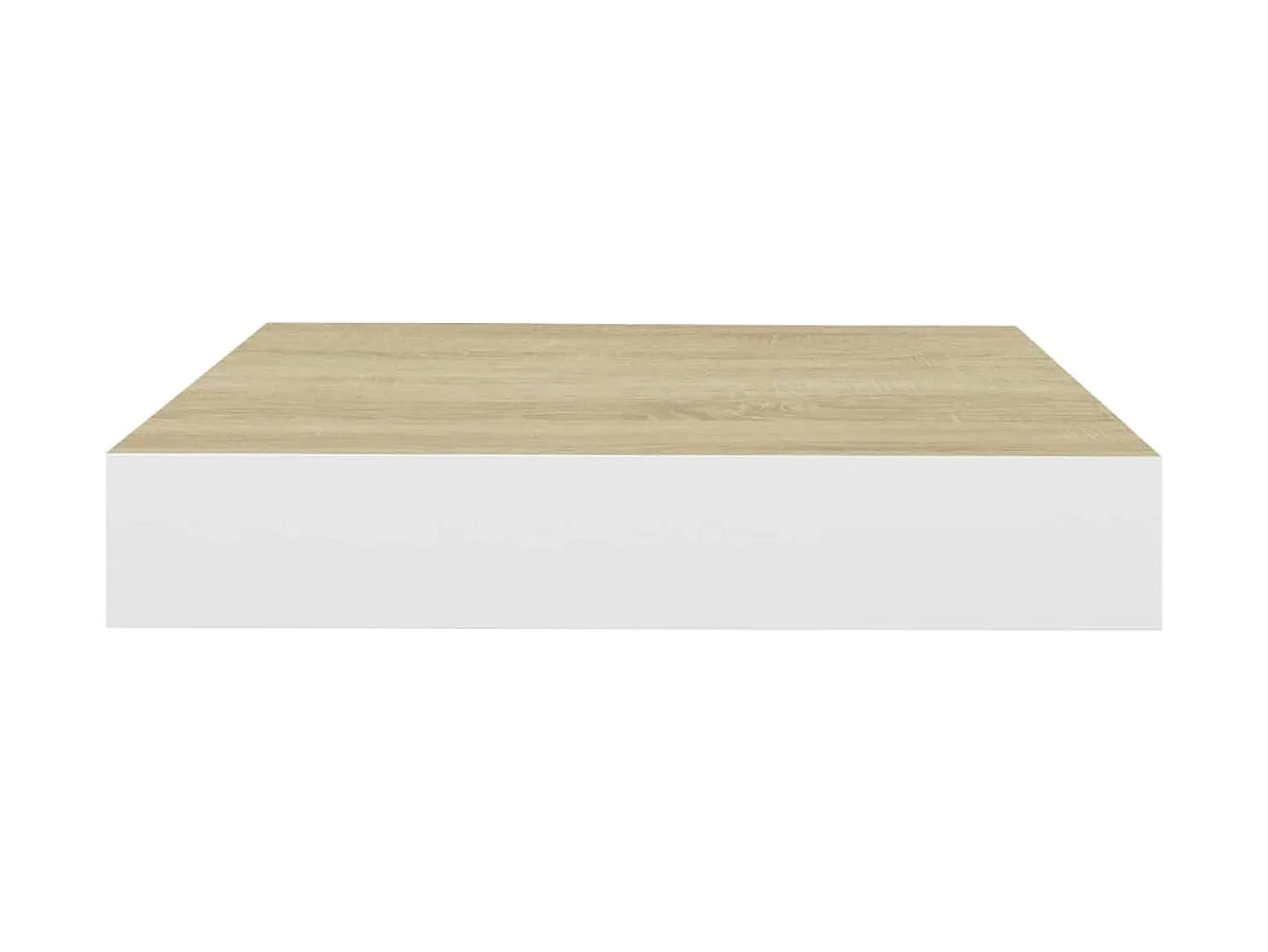 Estantes de pared 2 uds Roble y blanco 23x23,5x3,8 cm MDF