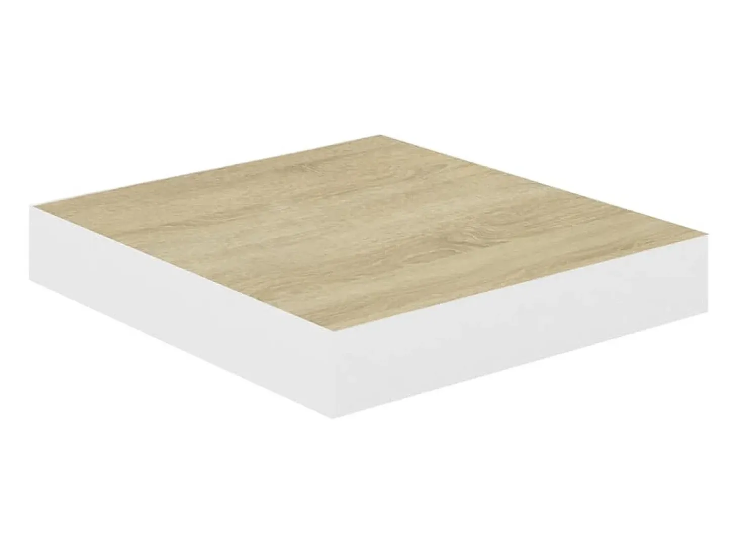 Estantes de pared 2 uds Roble y blanco 23x23,5x3,8 cm MDF