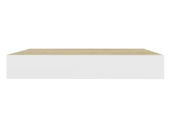 Estantes de pared 2 uds Roble y blanco 23x23,5x3,8 cm MDF