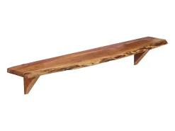 Estantes de pared 2 uds 110x20x18 cm madera maciza de acacia