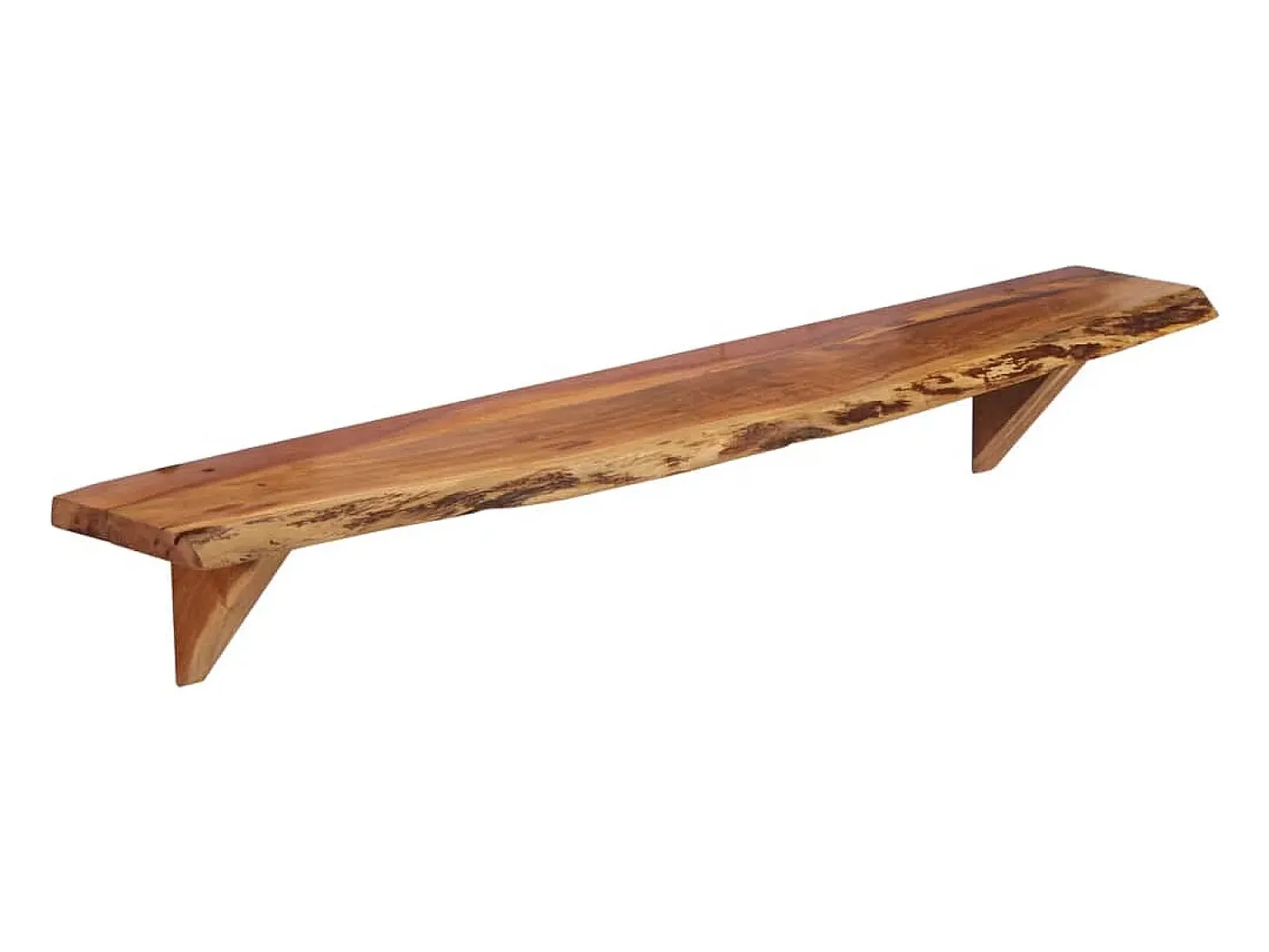 Estantes de pared 2 uds 110x20x18 cm madera maciza de acacia