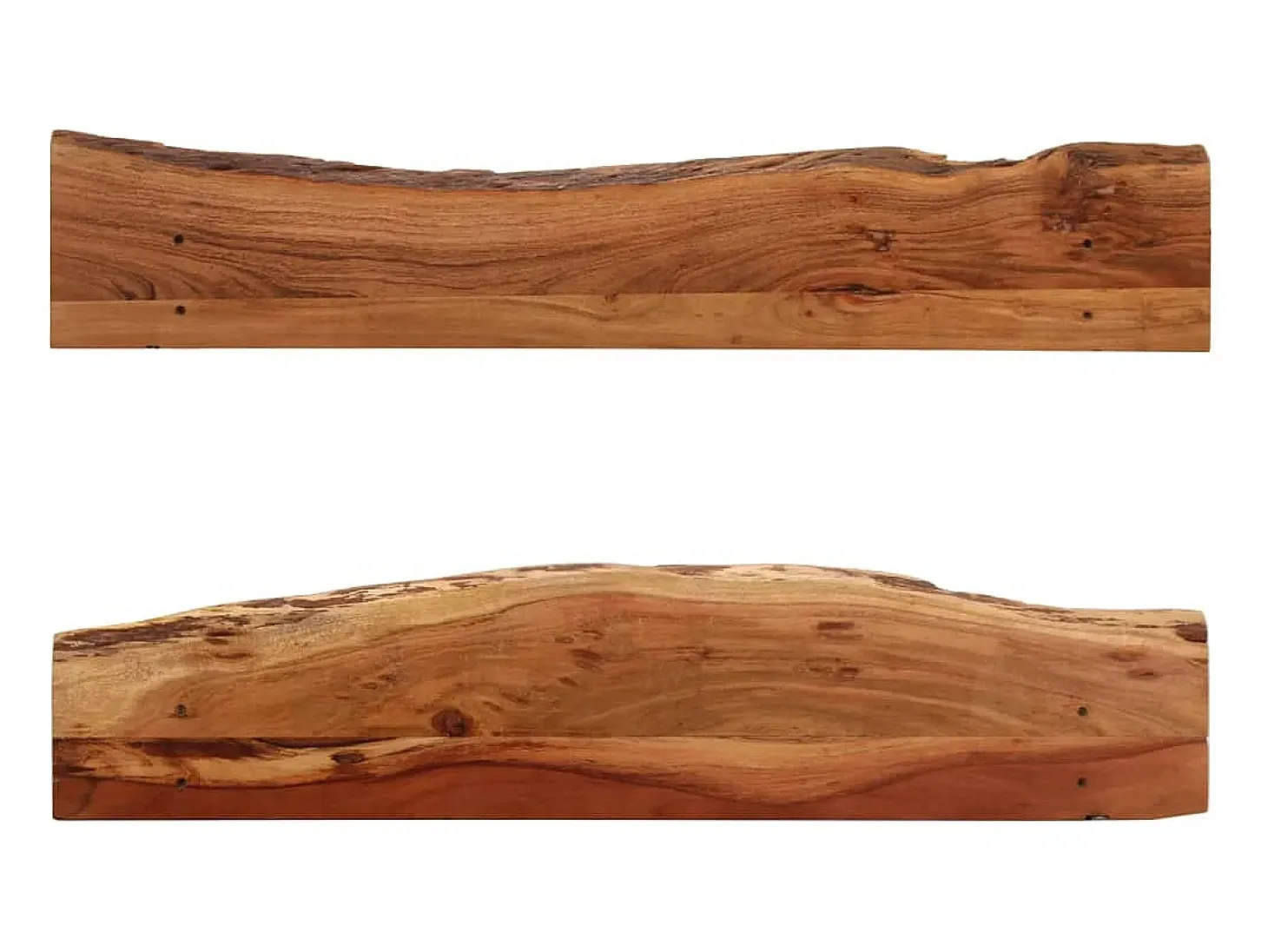 Estantes de pared 2 uds 110x20x18 cm madera maciza de acacia