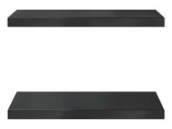 Estantes de pared 2 uds 50x30x3 cm acero inoxidable negro