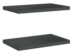 Estantes de pared 2 uds 50x30x3 cm acero inoxidable negro