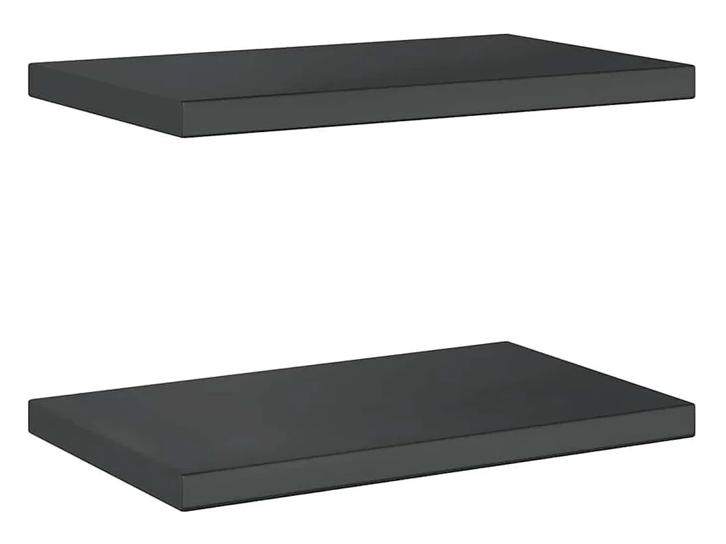Estantes de pared 2 uds 50x30x3 cm acero inoxidable negro