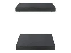 Estantes de pared 2 uds 50x30x3 cm acero inoxidable negro