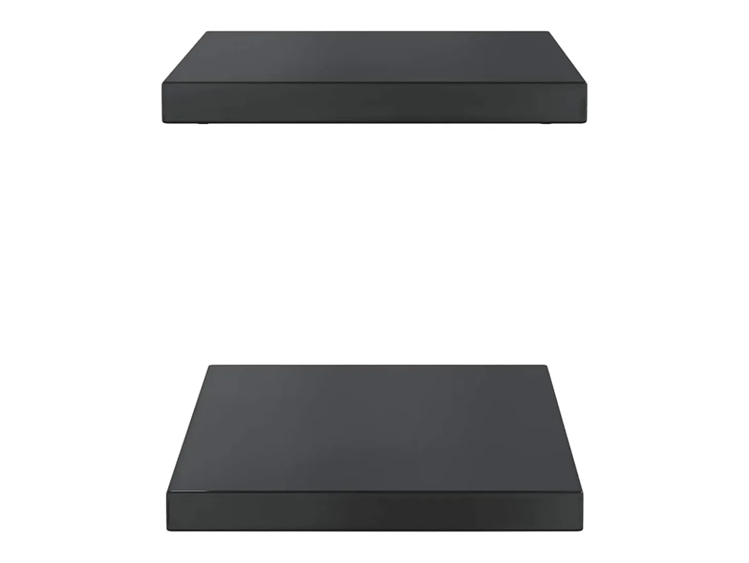 Estantes de pared 2 uds 50x30x3 cm acero inoxidable negro