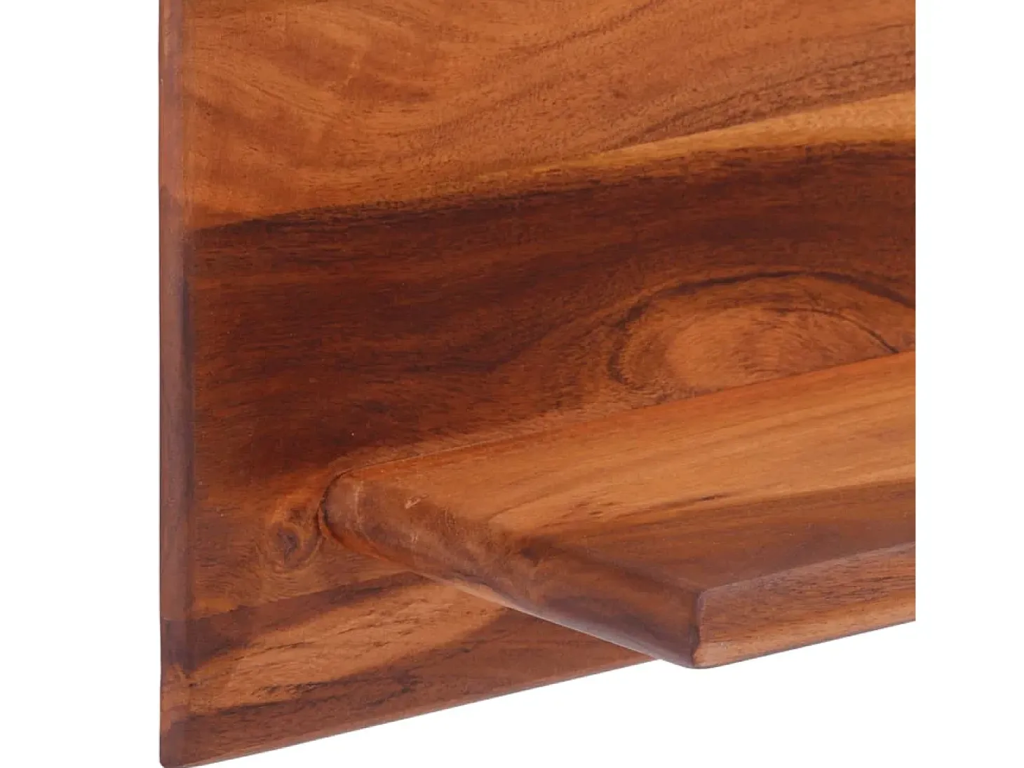 Estantes de pared 2 unidades madera maciza acacia 112x20x26 cm ES29620