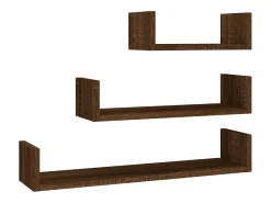 Estantes de pared 3 unidades madera de ingeniería roble marrón