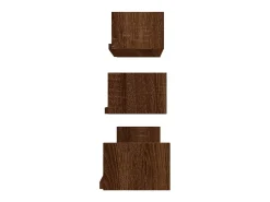 Estantes de pared 3 unidades madera de ingeniería roble marrón