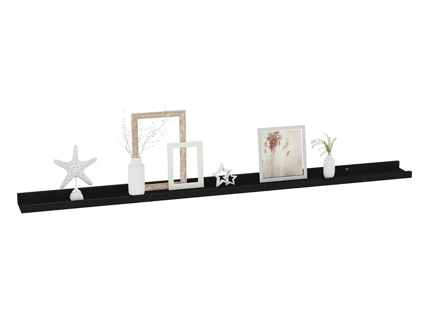 Estantes de pared 2 unidades negro 115x9x3 cm ES79406