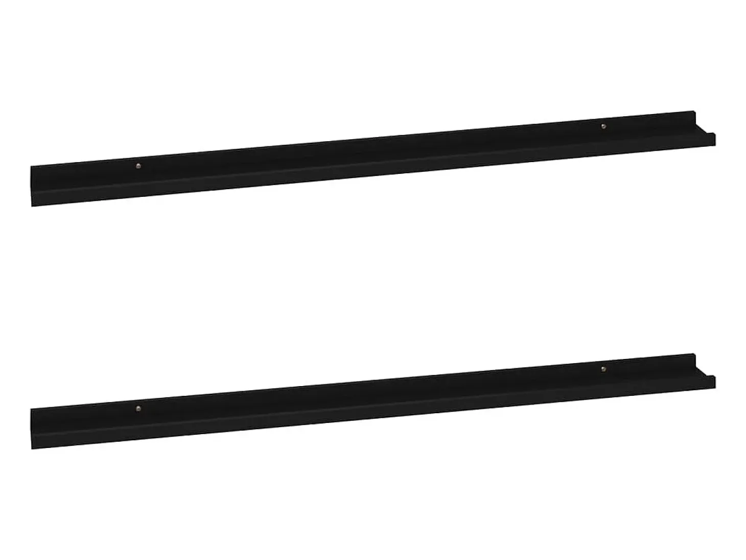 Estantes de pared 2 unidades negro 115x9x3 cm ES79406