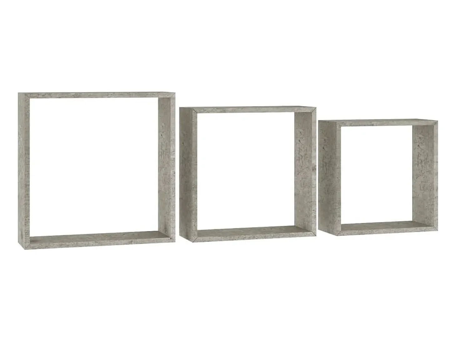 Estantes de pared cúbicos de 3 piezas, gris hormigón