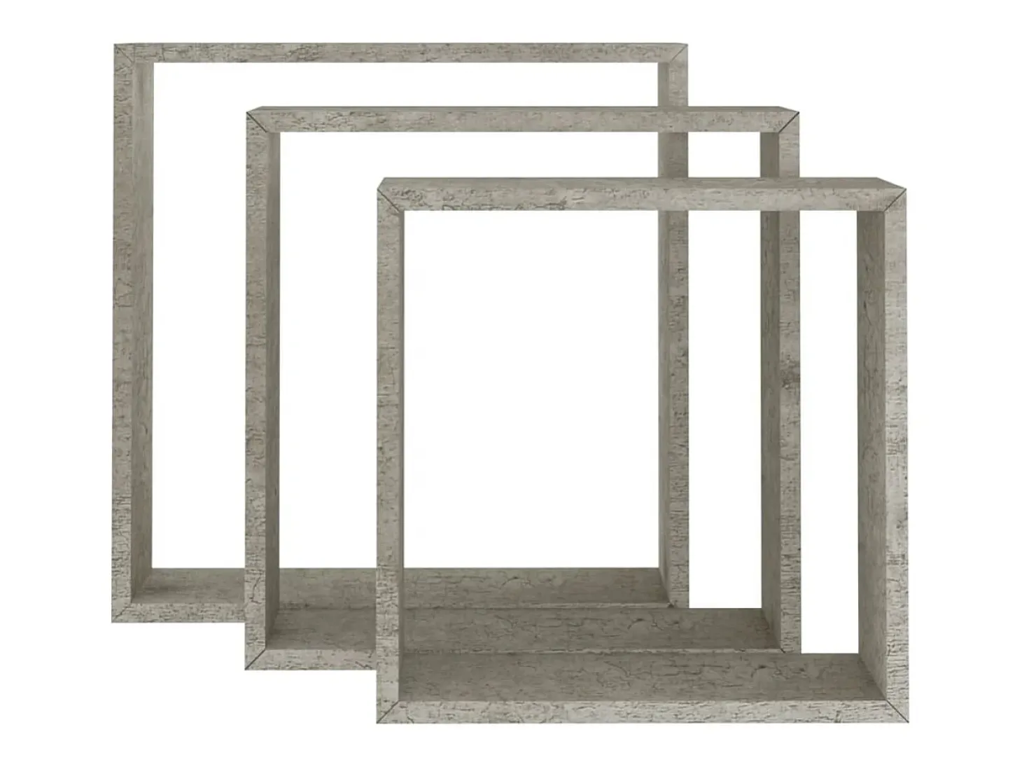Estantes de pared cúbicos de 3 piezas, gris hormigón