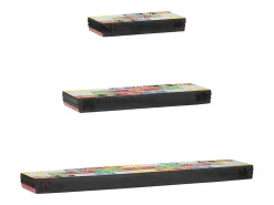 Estantes de pared con balda 3 piezas Multicolor 100 x 20 x 6 cm