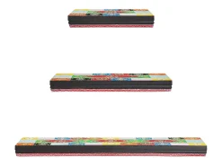 Estantes de pared con balda 3 piezas Multicolor 100 x 20 x 6 cm
