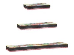 Estantes de pared con balda 3 piezas Multicolor 100 x 20 x 6 cm