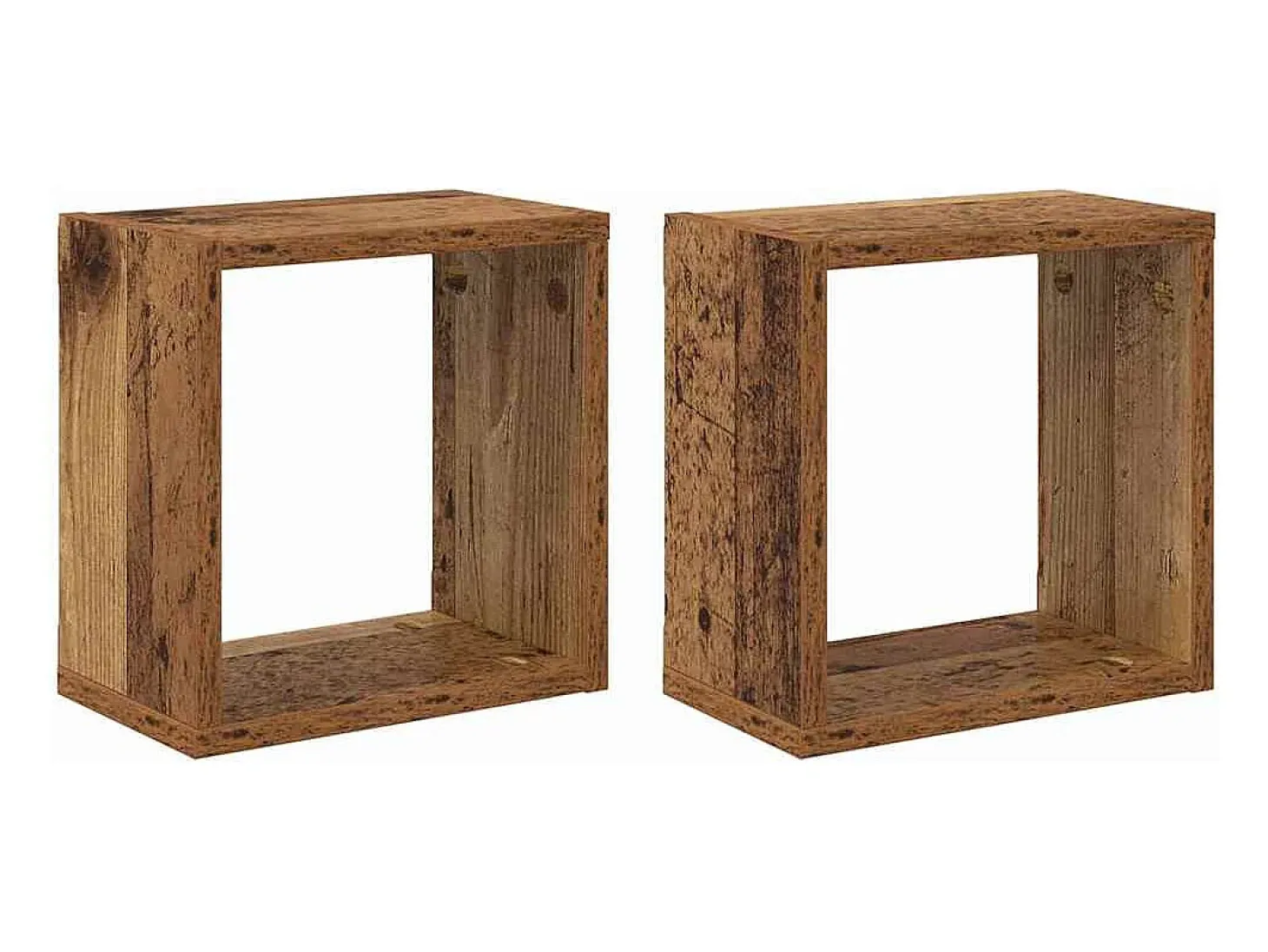 Estantes de pared con balda 2 uds Madera antigua 26 x 15 x 26 cm