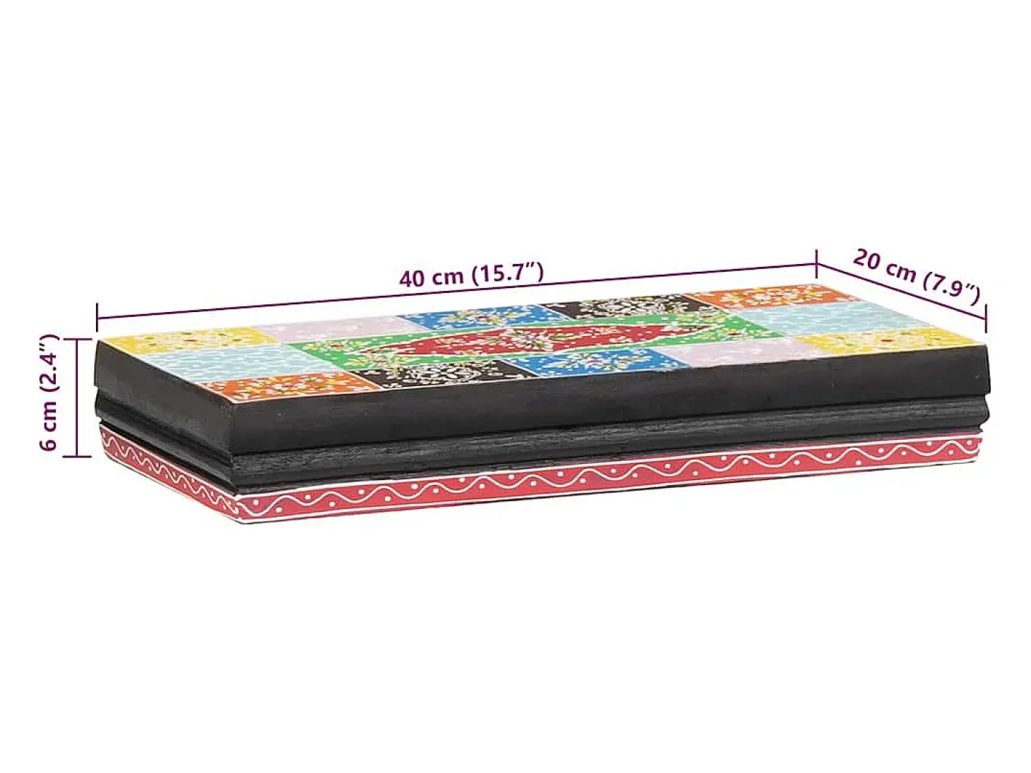 Estantes de pared con balda 2 uds Multicolor 40 x 20 x 6 cm