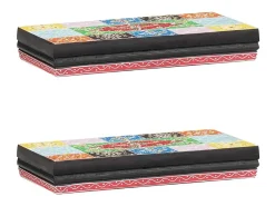 Estantes de pared con balda 2 uds Multicolor 40 x 20 x 6 cm