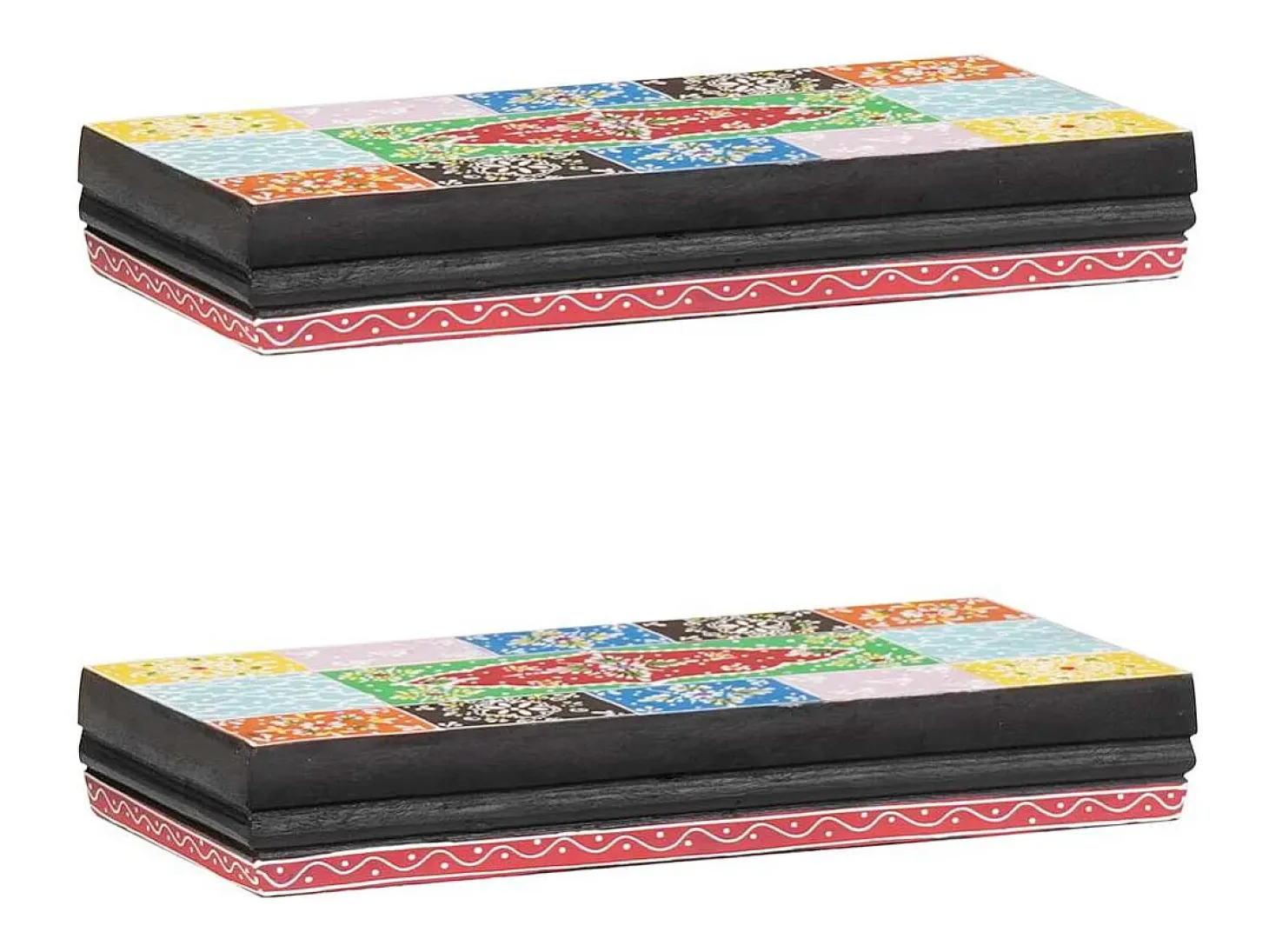 Estantes de pared con balda 2 uds Multicolor 40 x 20 x 6 cm
