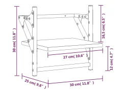Estantes de pared con barras 2 unidades negro 30x25x30 cm