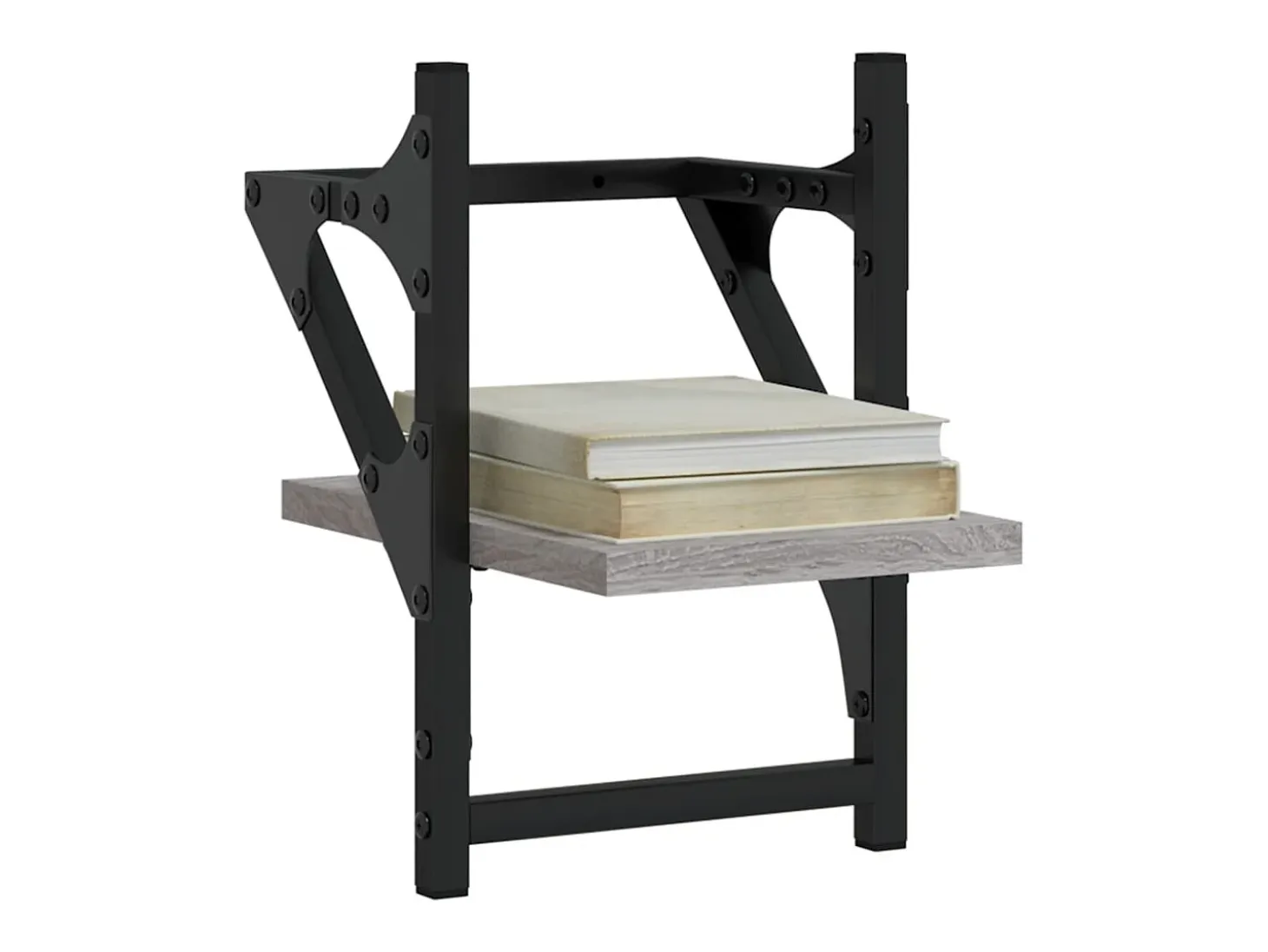 Estantes de pared con barras 2 piezas gris sonoma 20x25x30 cm