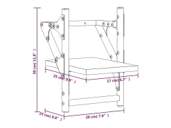 Estantes de pared con barras 2 piezas gris sonoma 20x25x30 cm