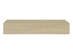 Estantes de pared con cajón 2 uds MDF roble 60x23,5x10 cm ES96127