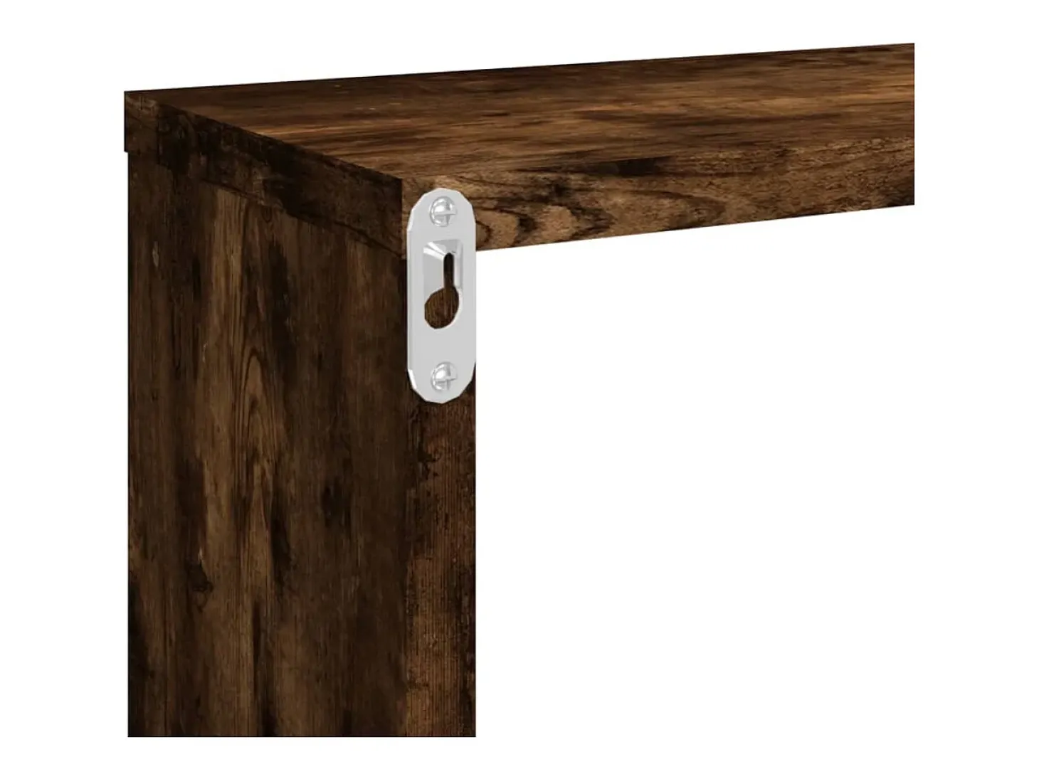 Estantes de pared cubo 4 piezas Roble ahumado 80x15x26,5 cm