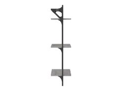 Estantes de pared de 3 niveles con barras, 2 unidades, color gris Sonoma