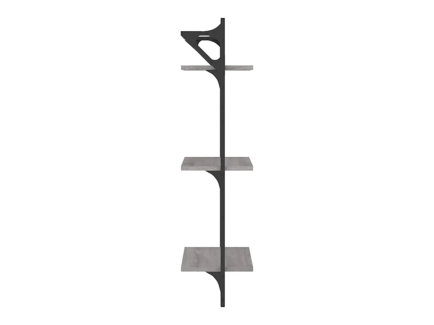 Estantes de pared de 3 niveles con barras, 2 unidades, color gris Sonoma